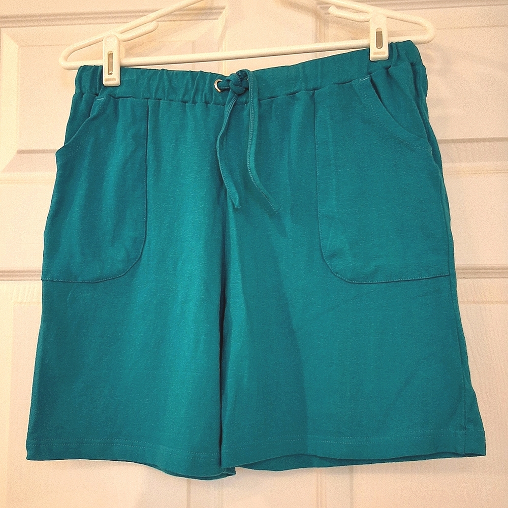 💥SALE💥TruFit, Large, Woman's Tie Waist Shorts, Deep Aqua Blue